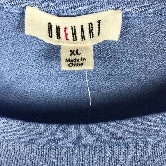 ONE HART Blue Embroidered Long Sleeve Top NWT XL - Picture 6 of 6